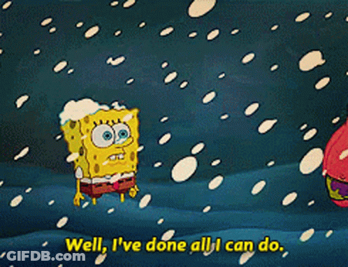 Spongebob And Patrick Standing In Snow Saying Well I've Done All I Can Do GIF