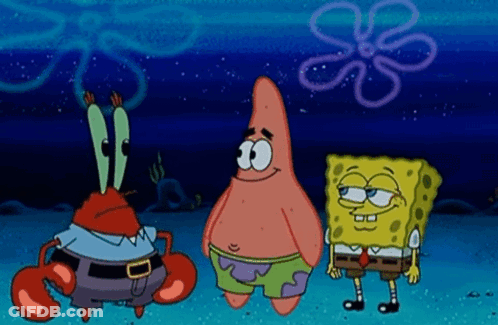 SpongeBob And Patrick Standing In Water GIF