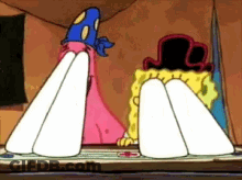 SpongeBob And Patrick Standing On Table GIF