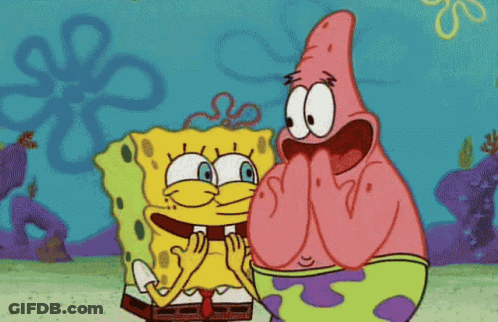Spongebob And Patrick Standing Together GIF