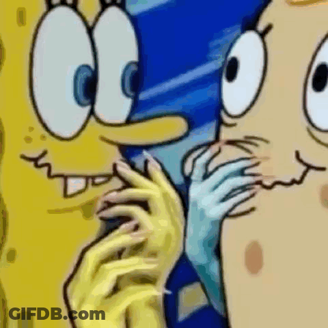 Spongebob And Patrick Standing Together GIF
