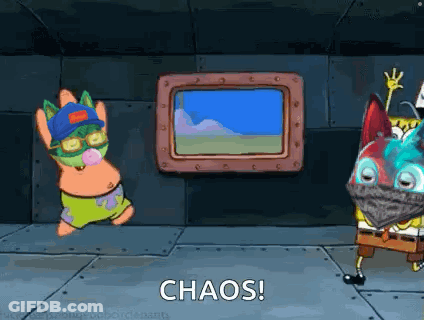 SpongeBob And Patrick Standing Together GIF