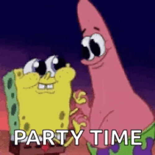 SpongeBob And Patrick Star Party Time GIF