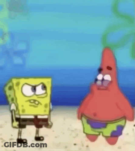 Spongebob And Patrick Star Standing On Beach GIF