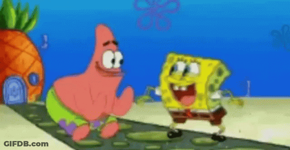 SpongeBob And Patrick Team High Five GIF