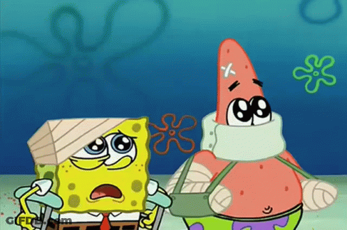 SpongeBob And Patrick With Bandages GIF