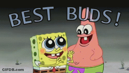 SpongeBob And Patrick With Best Buds Above Them GIF