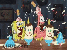 SpongeBob And Patrick With Ice Cream GIF