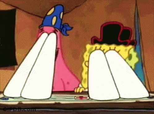 SpongeBob And Patrick With Legs Crossed GIF