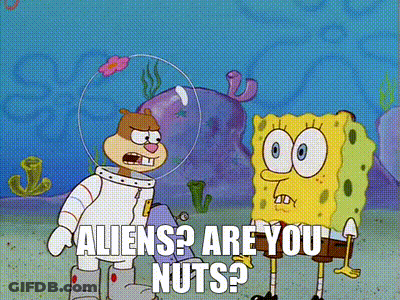 SpongeBob And Sandy Cheeks Talking About Aliens And Nuts GIF