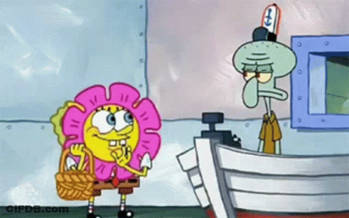 Spongebob And Squidward Are Standing Next To Each Other In A Cartoon . GIF