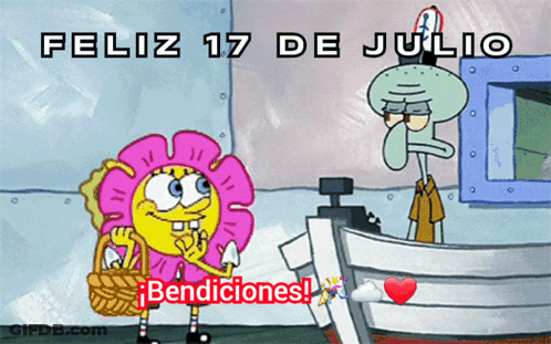 SpongeBob And Squidward Feliz 17 De Julio GIF