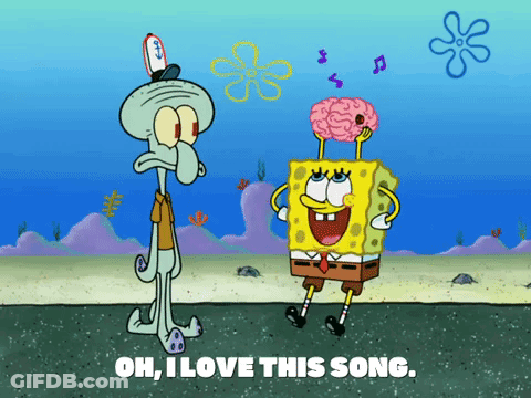 Spongebob And Squidward From Spongebob Squarepants Are Singing A Song Together GIF