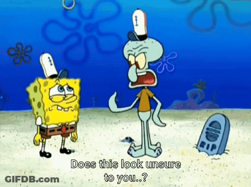 Spongebob And Squidward From Spongebob Squarepants Standing Next To A Grave GIF