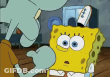 Spongebob And Squidward From The Cartoon Spongebob Squarepants GIF