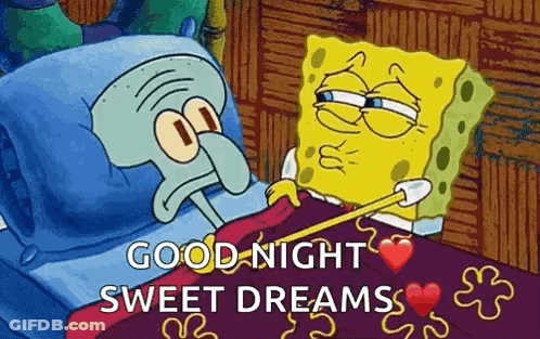 Spongebob And Squidward Laying In Bed GIF