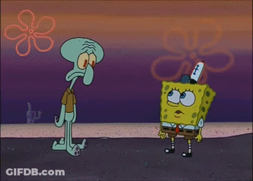 SpongeBob And Squidward On Beach GIF