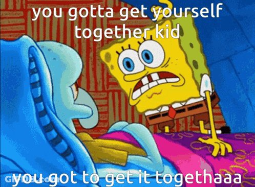SpongeBob And Squidward Saying Get It Together GIF
