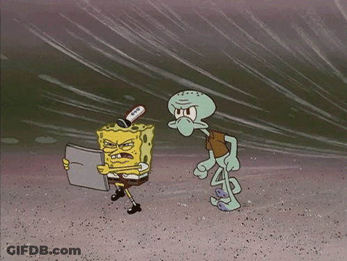 SpongeBob And Squidward Standing GIF