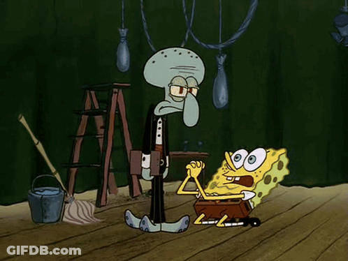 Spongebob And Squidward Standing GIF