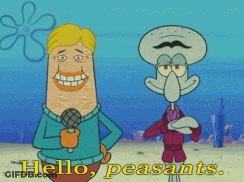 SpongeBob And Squidward Standing Next To Each Other GIF