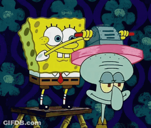 SpongeBob And Squidward Standing GIF
