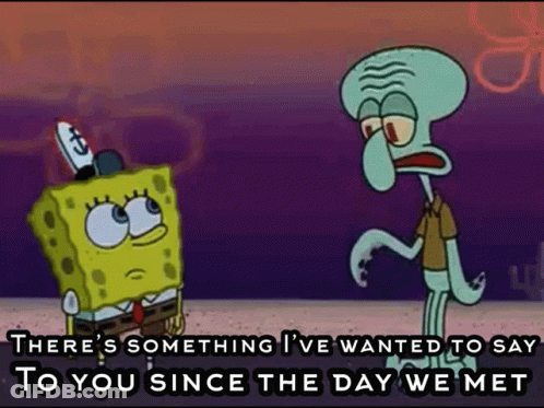 Spongebob And Squidward Standing Together GIF