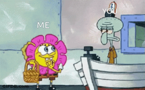 Spongebob And Squidward Talking GIF