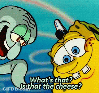 SpongeBob And Squidward Talking About Cheese GIF