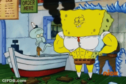SpongeBob And Squidward With Sign Saying Order Here GIF