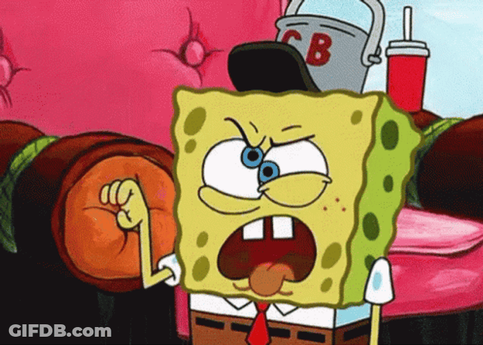 Spongebob Angry All He Hear Is Blah GIF