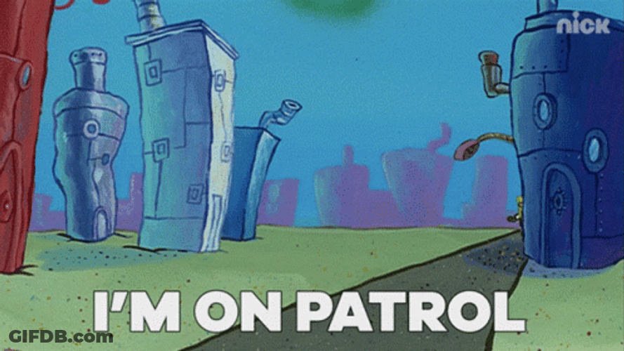 Spongebob As Security I'm On Patrol GIF