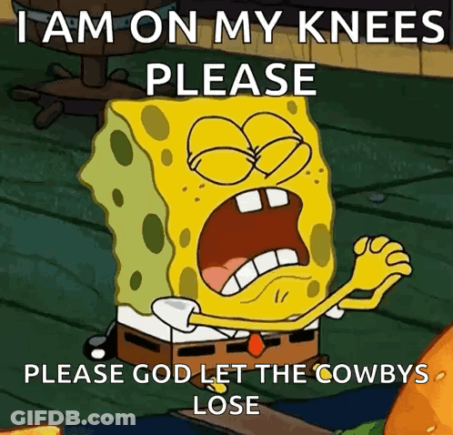 SpongeBob Asking God To Let The Cowboys Lose GIF