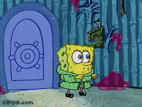 SpongeBob At Door With Steering Wheel GIF