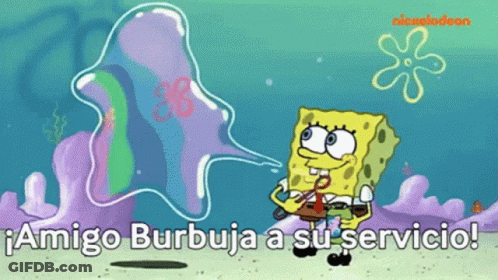 Spongebob Blowing Soap Bubble Amigo Burbuja A Su Servicio GIF
