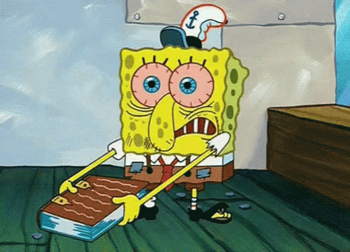 SpongeBob Book I Hurt Myself Today GIF
