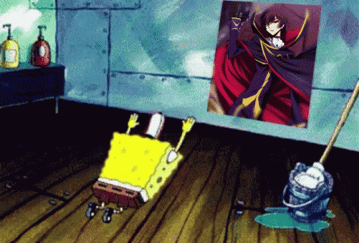 SpongeBob Bowing To Lelouch Lamperouge GIF