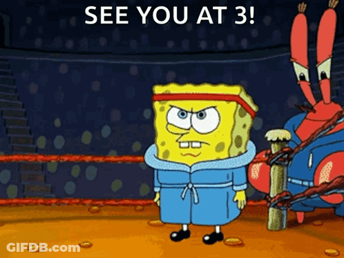 SpongeBob Boxing Ring See You At 3 GIF