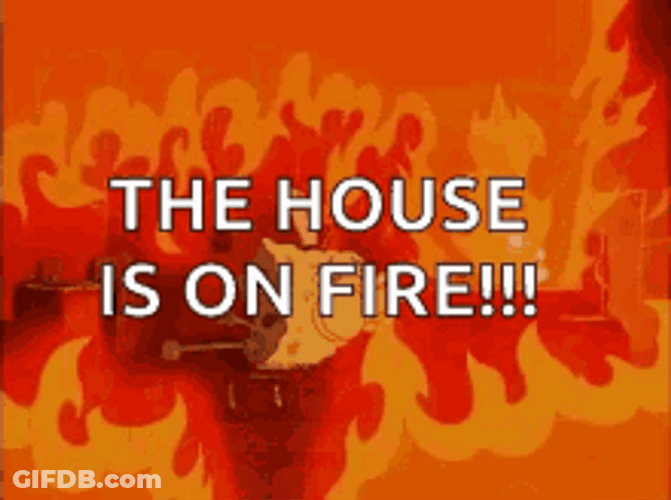 Spongebob Brain On Fire House Fire Meme GIF