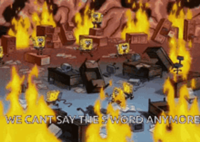Spongebob Brain On Fire S Word Prohibited GIF