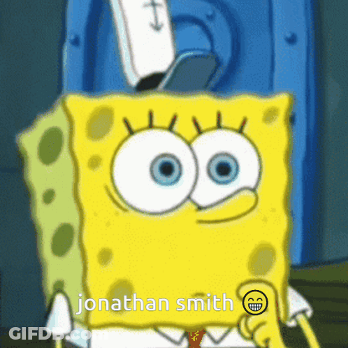 SpongeBob Cartoon With Jonathan Smith On His Face GIF