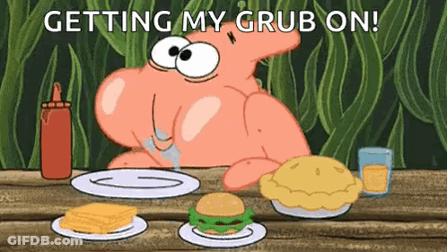 SpongeBob Character Eating At Table GIF