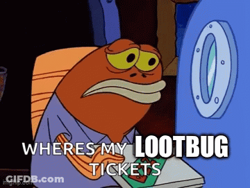 SpongeBob Character Holding Book With Lootbug Tickets GIF