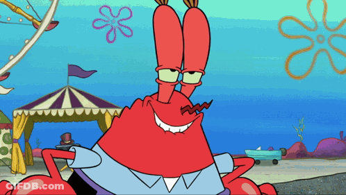 SpongeBob Character Smiling At Carnival Tent GIF