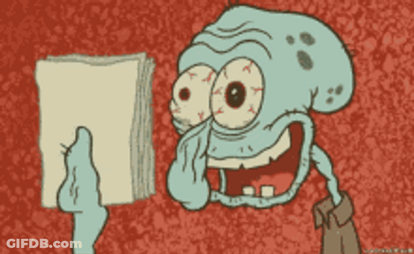 Spongebob Character Tired Exhausted Crazy Squidward Kiss GIF