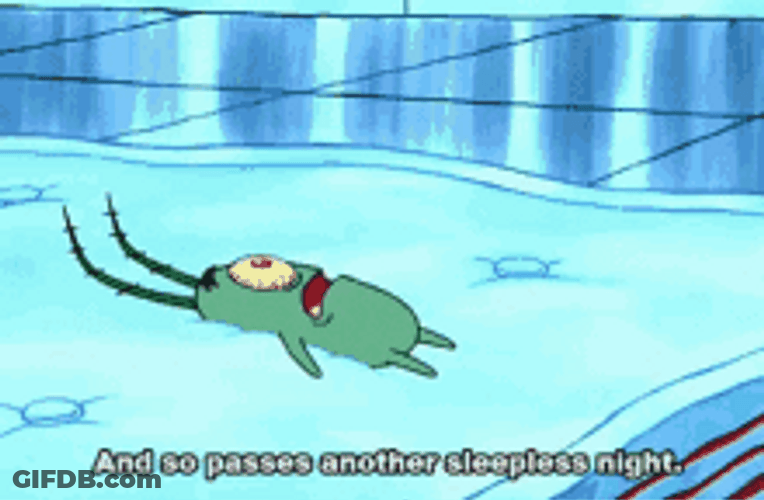 Spongebob Character Tired Plankton So Passes Another Sleepless Night GIF