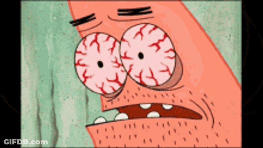 Spongebob Character Tired Red Eyes Tired Patrick Star GIF