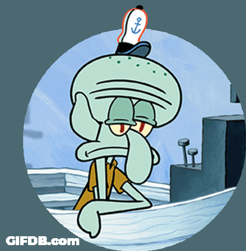 Spongebob Character Tired Squidward Falling Asleep Working GIF