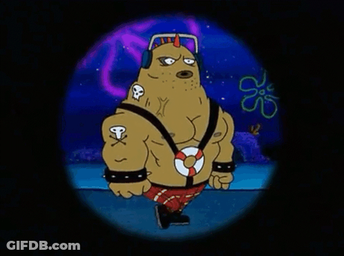 SpongeBob Character Wearing Life Preserver GIF