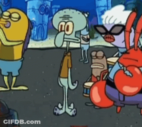 SpongeBob Characters Squidward And Krabby Krab GIF